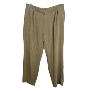 Tommy Bahama Mens Tan Silk Blend Pleated Front Casual Dress Pants 40x30